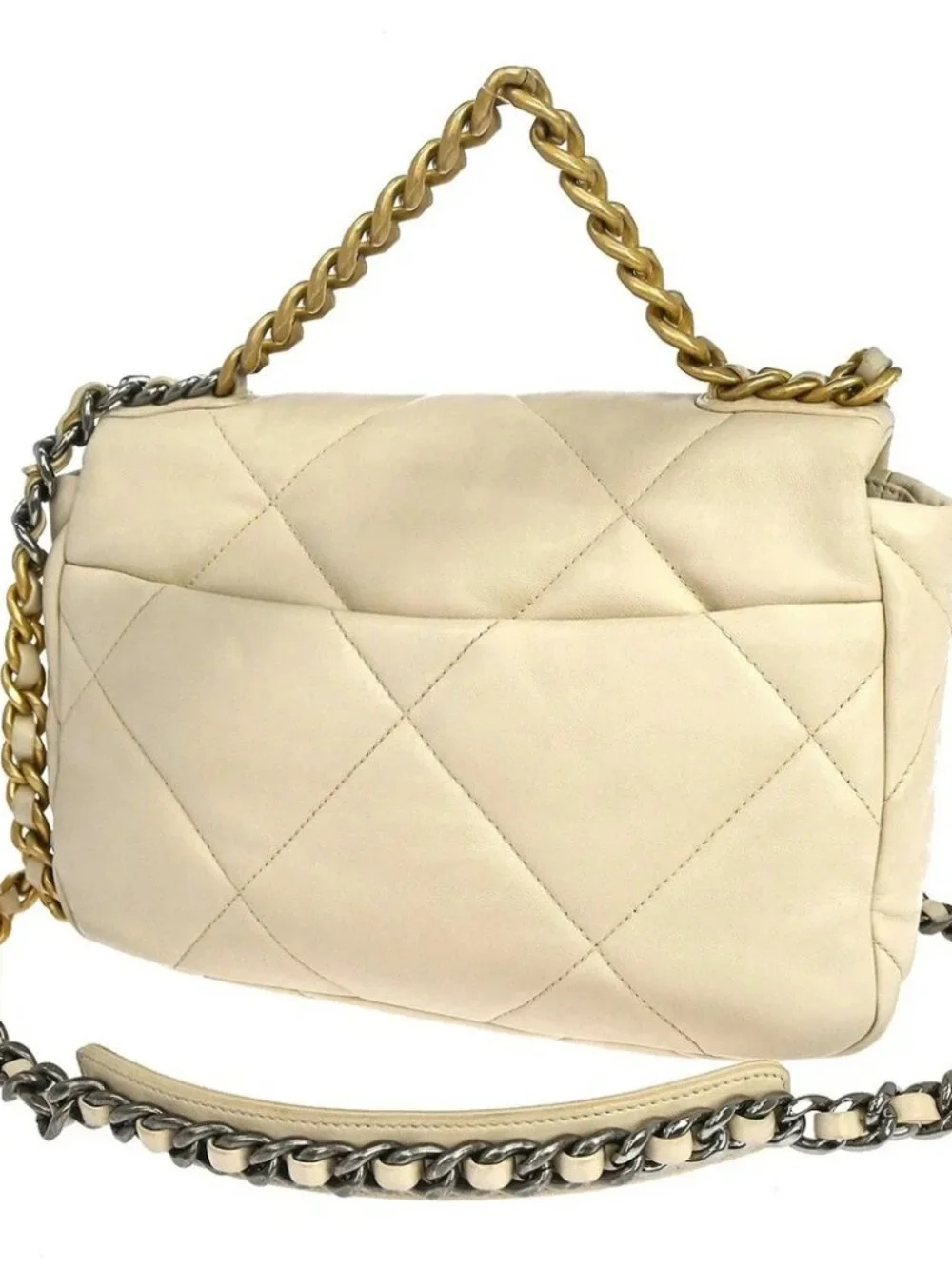 Chanel Beige Lambskin Dix-neuf 19 2way Handbag